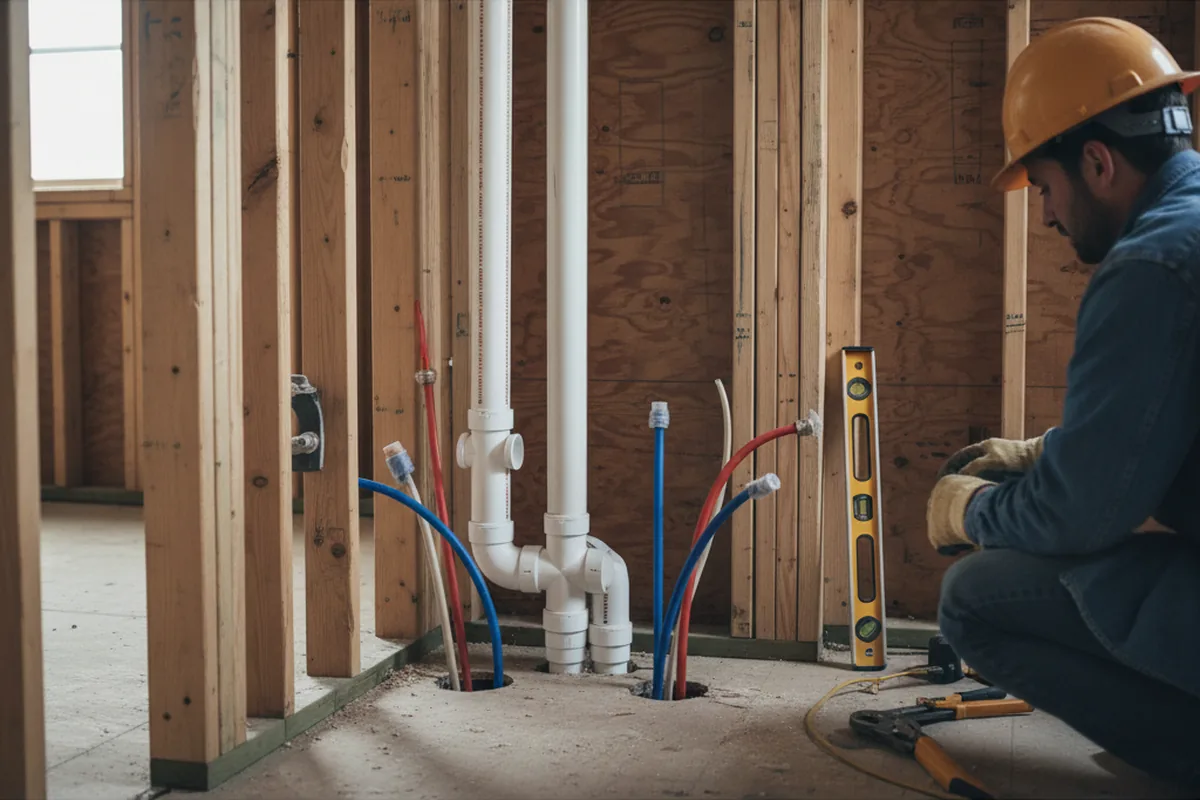 Drain and supply rough-in during Leak Detection in Aurora